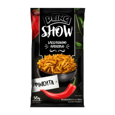 Salgadinho Aperitivo Plinc Show Sabor Pimenta 50g