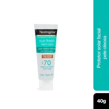 Protetor Solar Facial Neutrogena Sun Fresh Derm Care FPS 70 Pele Negra 40g
