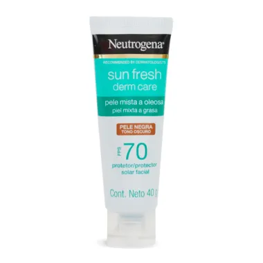 Protetor Solar Facial Neutrogena Sun Fresh Derm Care FPS 70 Pele Negra 40g