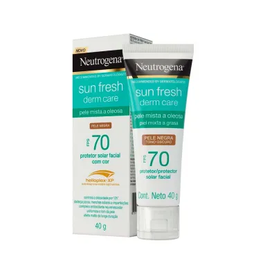 Protetor Solar Facial Neutrogena Sun Fresh Derm Care FPS 70 Pele Negra 40g