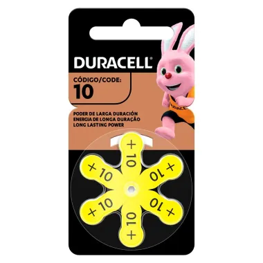 Bateria Duracell Auditiva 10 com 6 unidades