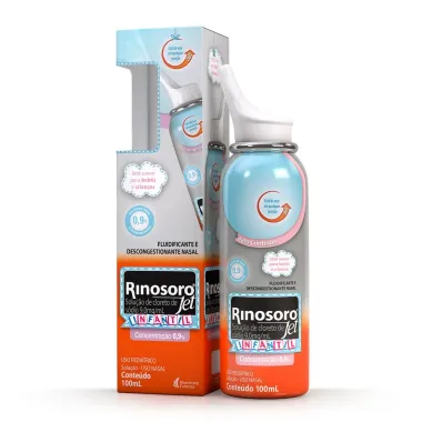 Rinosoro Jet Infantil 0,9% Jato Contínuo 100ml