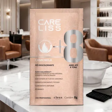P&oacute; Descolorante Care Liss Camomila Cless Abre At&eacute; 8 Tons Sach&ecirc; 8g