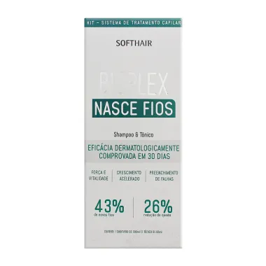 Kit Soft Hair Bioplex Nasce Fios Shampoo 300ml + Tônico 60ml