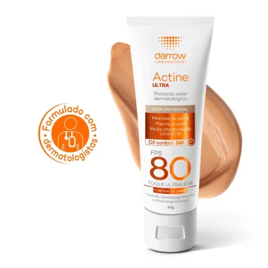 Protetor Solar Actine Ultra Facial FPS 80 Oil Control Cor Universal 40g