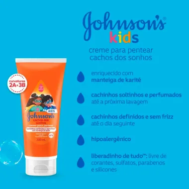 Creme de Pentear Infantil Johnson's Cachos dos Sonhos 200ml