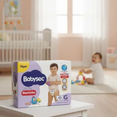 Fralda Shortinho Babysec Premium Tamanho G com 48 Fraldas Descartáveis