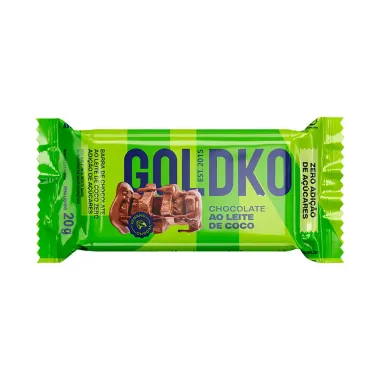 Chocolate GoldKo Ao Leite de Coco Zero Açúcar 20g