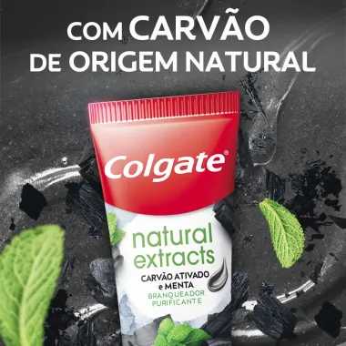 Creme Dental Colgate Natural Extracts Carvão Ativado e menta 3 Unidades 90g Leve Mais Pague Menos