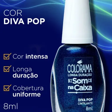 Esmalte Colorama Som na Caixa Cor Diva Pop Cintilante 8ml