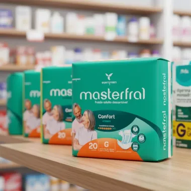 Fralda Geriátrica Masterfral Confort Unissex Tamanho G com 20 Unidades Descartáveis