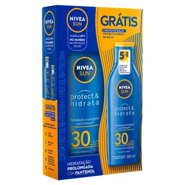 Kit Protetor Solar Nivea Sun Protect & Hidrata FPS 30 Loção 200ml e Ganhe Protetor 100ml