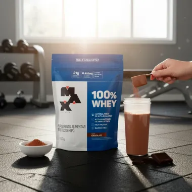 Whey 100% Max Titanium Sabor Chocolate 900g
