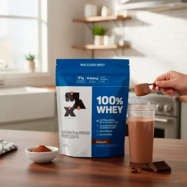 Whey 100% Max Titanium Sabor Chocolate 900g