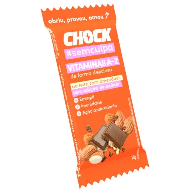 Chocolate Ao Leite com Amêndoas Chock #Semculpa Vitamina A-Z 18g