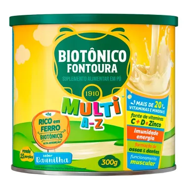 Suplemento Alimentar em Pó Biotônico Fontoura Multi A-Z Baunilha com 300g