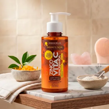 Sabonete Facial Efeito Matte Dermacream Zinco + Vita C Niacinamida Antioleosidade 150ml