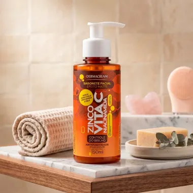 Sabonete Facial Efeito Matte Dermacream Zinco + Vita C Niacinamida Antioleosidade 150ml