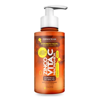 Sabonete Facial Efeito Matte Dermacream Zinco + Vita C Niacinamida Antioleosidade 150ml