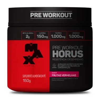 Horus Pre Workout Max Titanium Sabor Frutas Vermelhas 150g