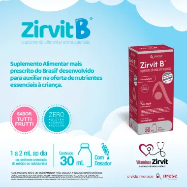 Zirvit Baby Suspensão Sabor Tutti Frutti com 30ml