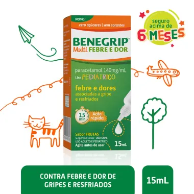 Benegrip Multi Febre e Dor Pediátrico Gotas com 15ml_2