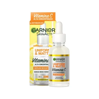 Sérum Booster Garnier Uniform & Matte Vitamina C Antimarcas 30ml