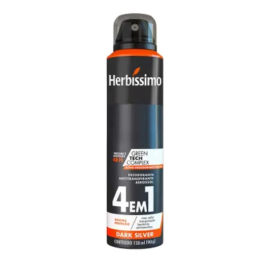 Desodorante Herbíssimo Dark Silver 4 em 1 Aerosol 150ml