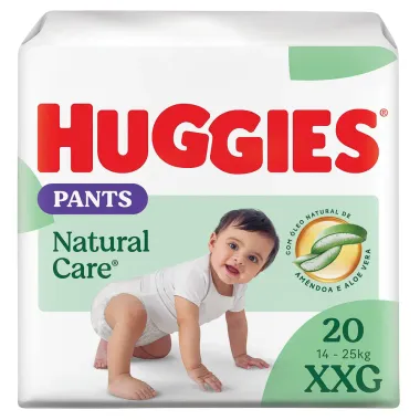 Fralda Roupinha Huggies Natural Care Tamanho XXG Pacote Mega 20 Unidades Descartáveis