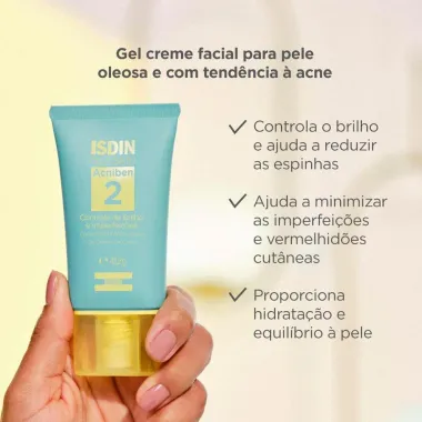 Acniben 2 Isdin Oily Skin Gel Creme Controle de Brilho e Imperfeições 41,2g