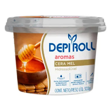 Depilador DepiRoll Cera Hidrossolúvel Aromas Mel 300g