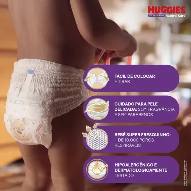 Fralda Roupinha Huggies Natural Care Tamanho XXG Pacote Hiper 52 Unidades Descartáveis