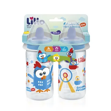 Kit Copo Lillo Galinha Pintadinha Mini Bebedor Macio 12+ Meses 2 Unidades de 300ml