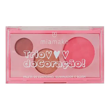 Paleta de Contorno Iluminador e Blush Miamake Trio do Coração Cor 2