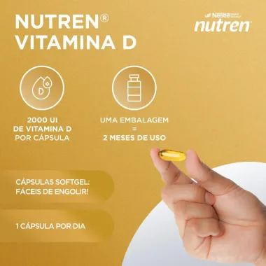 Suplemento Alimentar Nutren Vitamina D 2.000UI 60 C&aacute;psulas