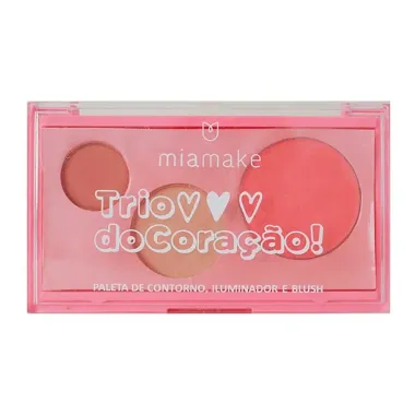 Paleta de Contorno Iluminador e Blush Miamake Trio do Coração Cor 1