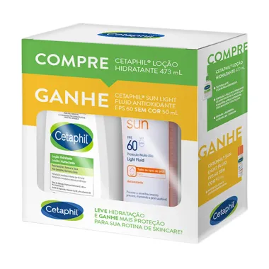 Kit Cetaphil Loção Hidratante 473ml e Ganhe Cetaphil Sun Antioxidante Sem Cor FPS 60 Light Fluid 50ml