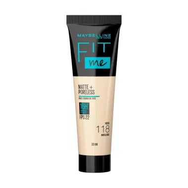 Base Líquida Maybelline NY Fit Me Matte FPS 22 Cor 118 30ml-