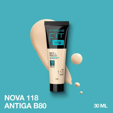 Base Líquida Maybelline NY Fit Me Matte FPS 22 Cor 118 30ml-2