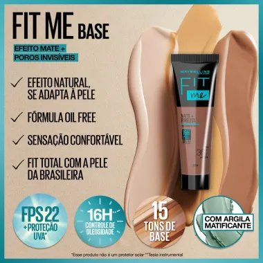 Base Líquida Maybelline NY Fit Me Matte FPS 22 Cor 118 30ml-4