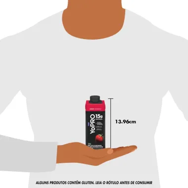 YoPRO Bebida L&aacute;ctea UHT Morango 15g de prote&iacute;nas 250ml