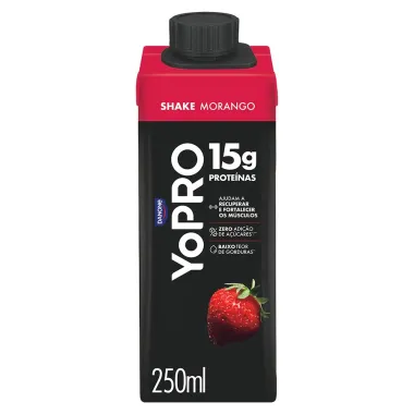 YoPRO Bebida L&aacute;ctea UHT Morango 15g de prote&iacute;nas 250ml