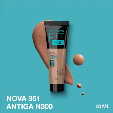 Base Líquida Maybelline NY Fit Me Matte FPS 22 Cor 351 30ml