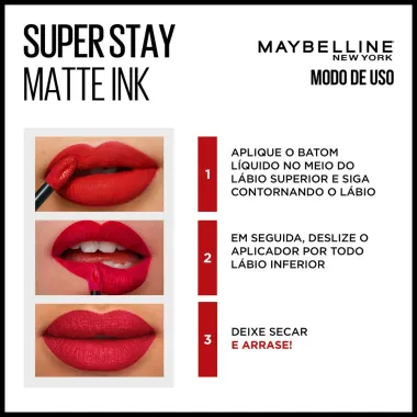 Batom Líquido Longa Duração Maybelline SuperStay Matte_4