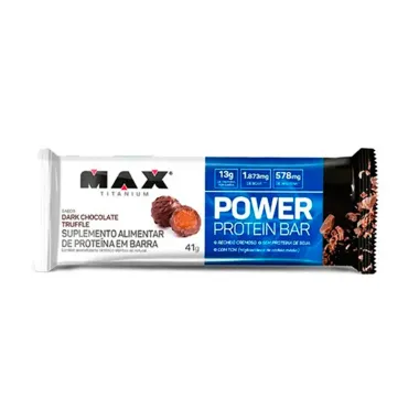 Barra de Proteína Max Titanium Power Protein Bar Sabor Dark Chocolate Truffle 41g