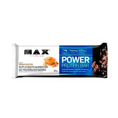 Barra de Proteína Max Titanium Power Protein Bar Sabor Peanut Butter 41g