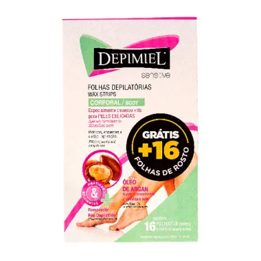 Folhas para Depilação Corporal Depimiel Sensitive Wax Strips 16 Unidades