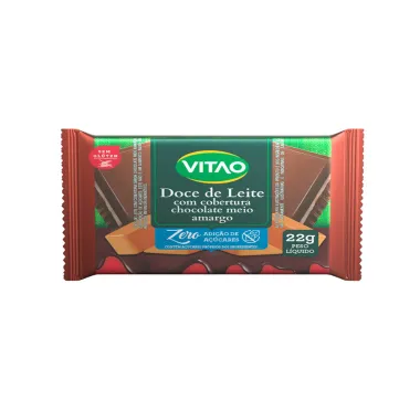 Doce de Leite Vitao Cobertura de Chocolate Zero Açúcares 22g