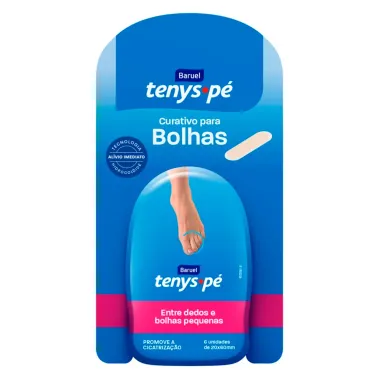 Curativo para Bolhas Tenys Pé Hidrocolóide Entre Dedos e Bolhas Pequenas com 6 Unidades