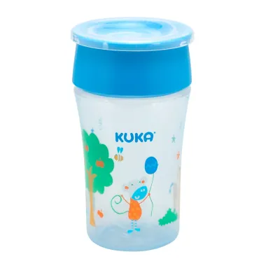 Copo Antivazamento Kuka 360° Cor Azul 200ml